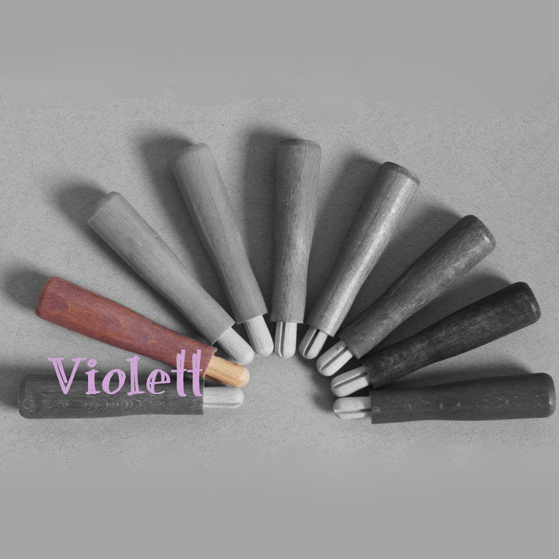 Großer Filznadelgriff aus Holz - Violett
