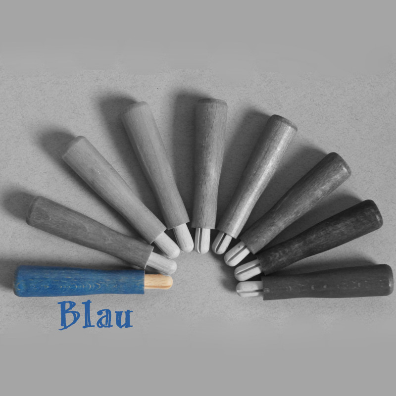 Großer Filznadelgriff aus Holz - Blau