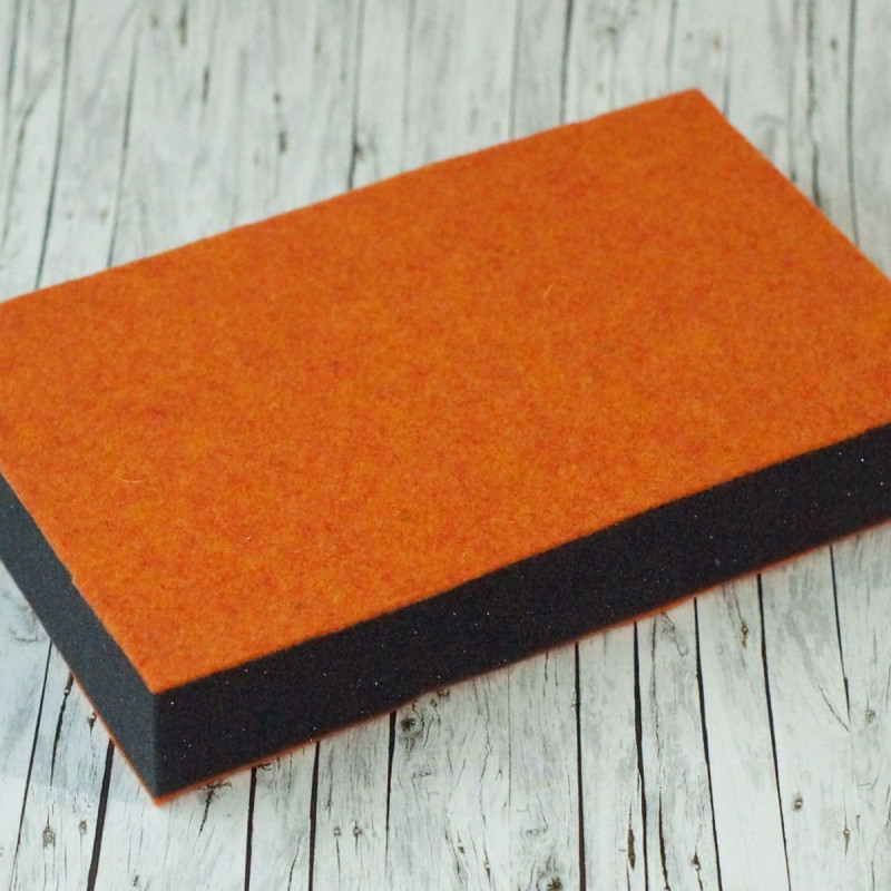 Handgefertigte Stechunterlage zum Nadelfilzen - Orange