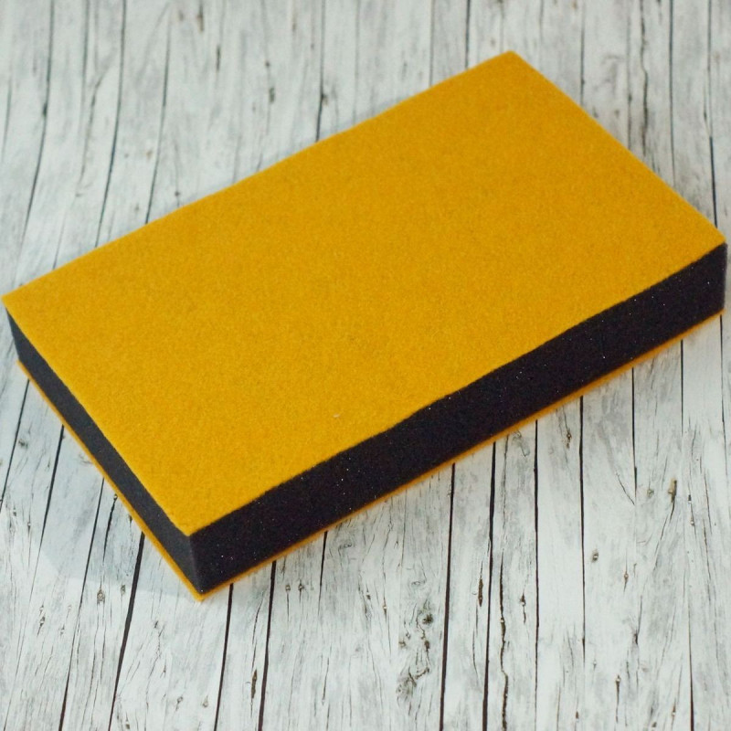 Handgefertigte Stechunterlage zum Nadelfilzen - Gelb