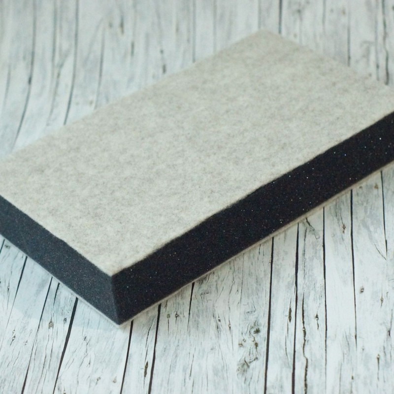 Handgefertigte Stechunterlage zum Nadelfilzen - Beige