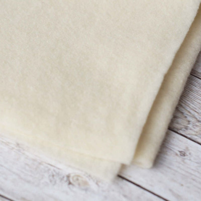 Vorfilz aus reiner Wolle - Naturweiß