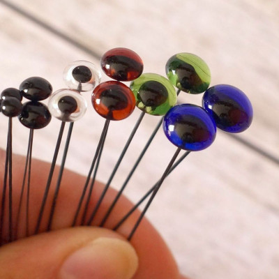 Glasaugen am Draht - Set mit 6 Paar Augen