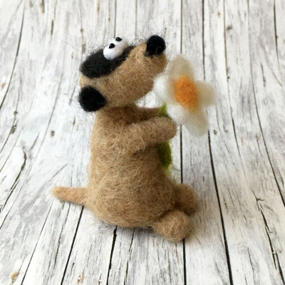 Erdmännchen mit Blume