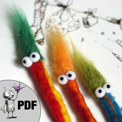 Anleitung Bücherwürmer filzen