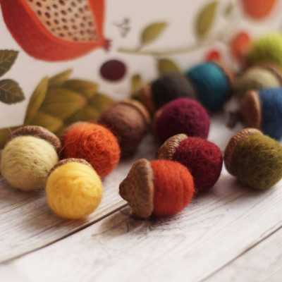 Herbstliches Filzeichelset