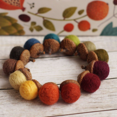 Herbstliches Filzeichelset