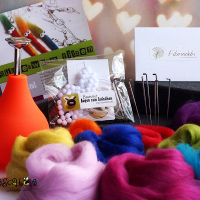 Bastelset Bücherwürmer filzen