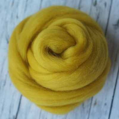 KAMMZUG SENFGELB - REINE WOLLE (MERINO)