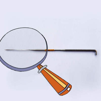 Spiralnadel - extrafein - ocker markiert