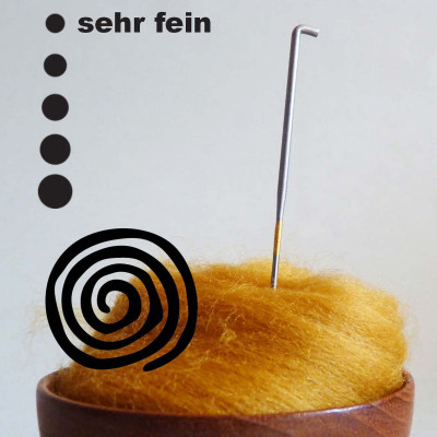 Spiralnadel - extrafein - ocker markiert