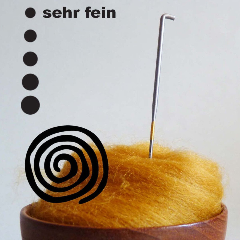 Spiralnadel - extrafein - ocker markiert